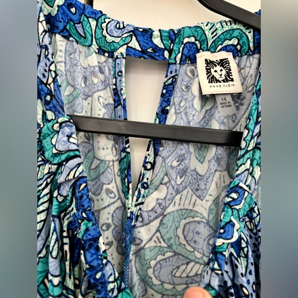Anne Klein Blue and Green Maxi Dress size 14 - Picture 10 of 12